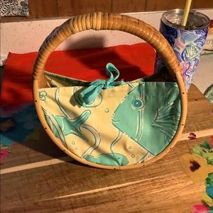 Lilly Pulitzer Vintage Round Wicker Purse